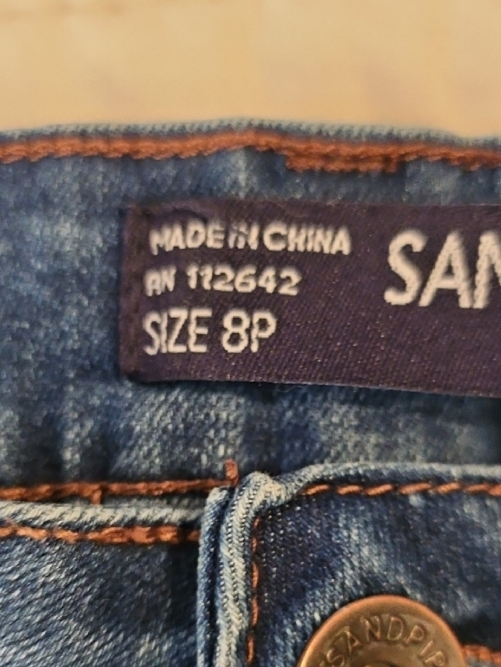 Sandpiper Petite - Embroidered Leaf & Swirl  Design Jeans - Size 8 P - Picture 8 of 10